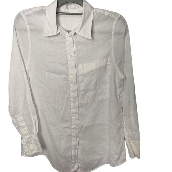 Maze Studios Tops - MAZE Studios White 100% Linen LS Shirt, Vacation, Resort, Summer, Casual Crisp M